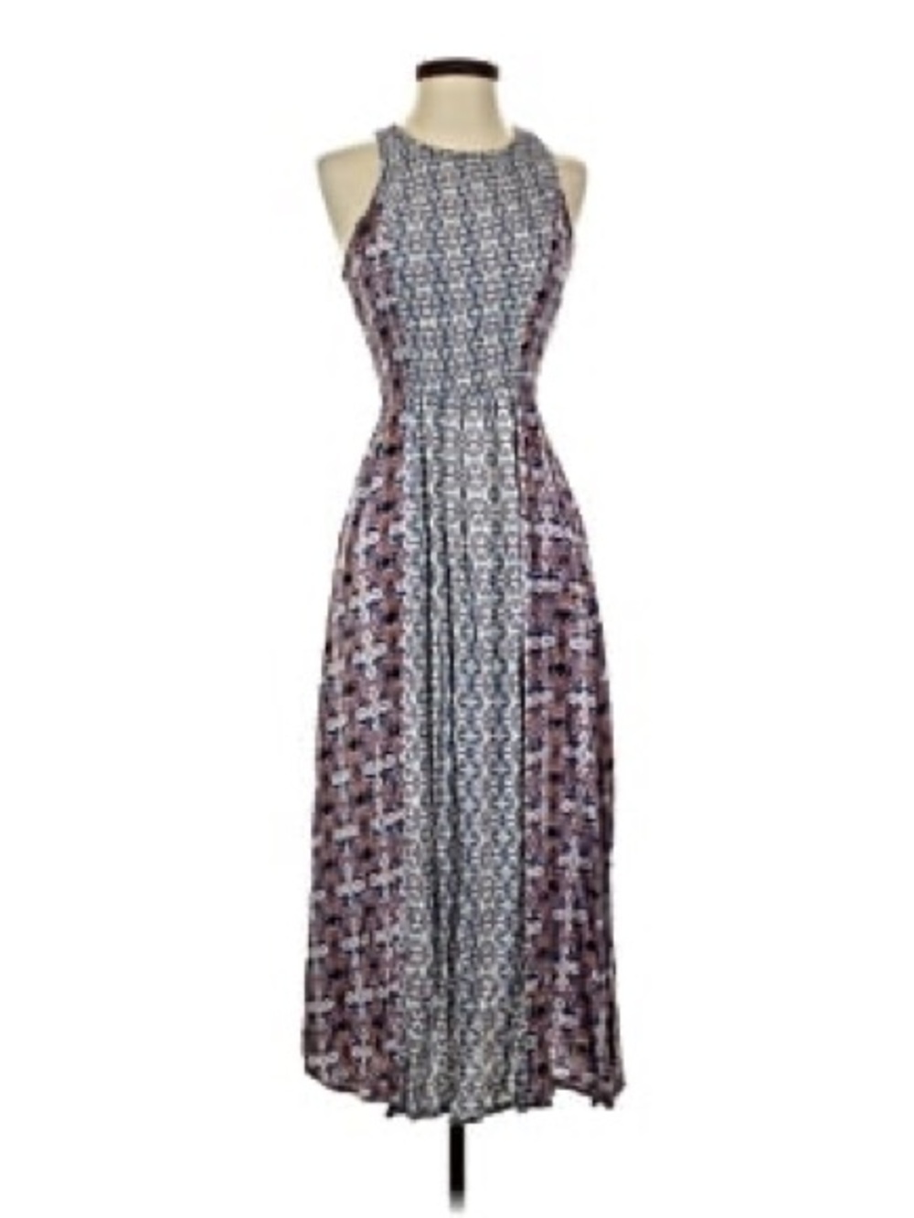 Japna XS Printed Sleeveless Maxi Dress in Purple
